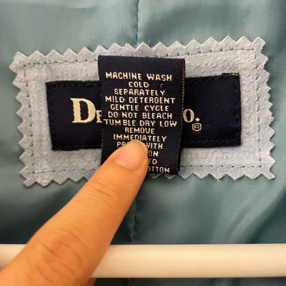 SOLD Baby Blue Suede Fringe Jacket - Picture 4 of 5